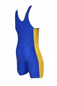 SKTF011 color matching conjoined wrestling suit weightlifting sweatshirt fitness elastic tights 90% polyester +10% lycra weightlifting training suit factory shop side view